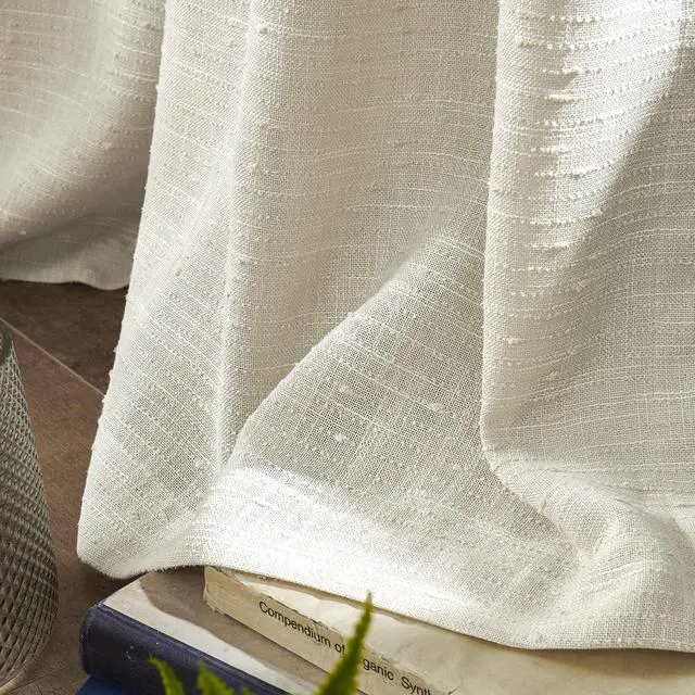 Alt view image 5 of 5 - Pinch Pleat Linen Texture Sheer Curtain for Bedroom,Back Tab 102 inches Long Window Drapes for Living Room, 2 Panels,40" Width,Linen