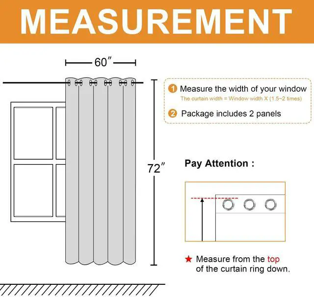 Alt view image 7 of 7 - Room Darkening Curtains for Bedroom, 60 x 72 Inches - Thermal Insulated & Light Blocking Window Drapes for Living Room/Dorm Room, Set of 2 Panels Sewn with Tiebacks, Ivory