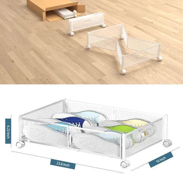 Alt view image 2 of 7 - Under Bed Storage Containers, Under Bed Shoe Storage With Wheels, Foldable Bedroom Storage Organization with Handles, Under Bed Storage Bins Drawer For Clothes, Blankets And Shoes, Bedding