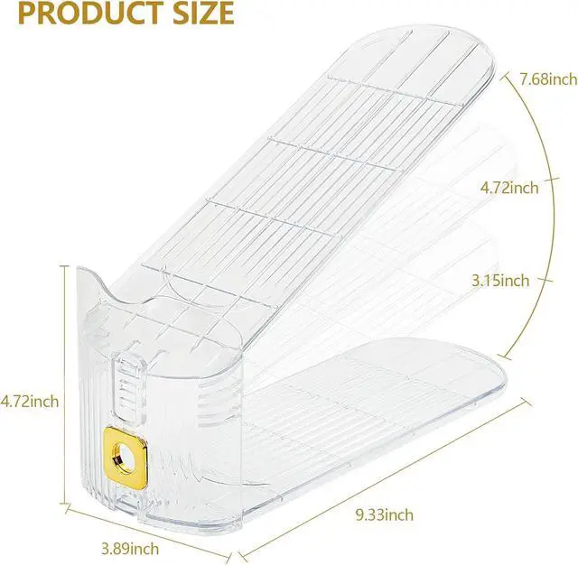 Alt view image 6 of 7 - Shoe Slots Organizer,Adjustable Shoe Stackers,20 Pack Shoe Space Savers,Shoe Storage Holder for Closet,Transparent