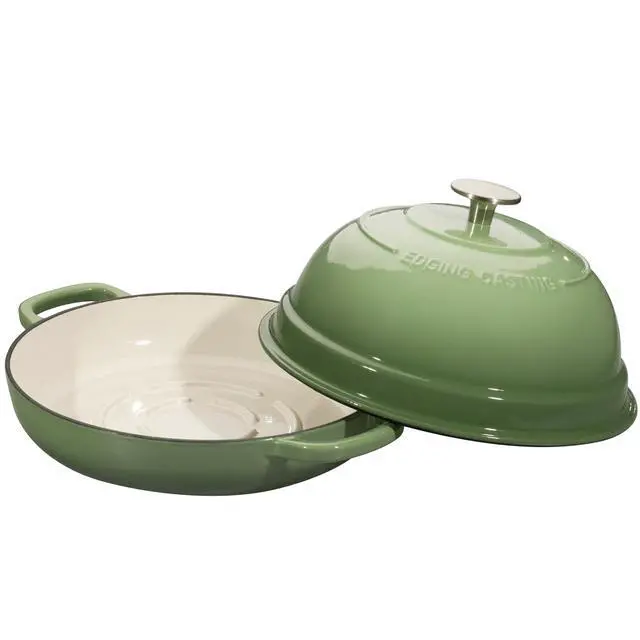 Alt view image 5 of 7 - Enameled Cast Iron Dutch Oven Pot with Lid, Round Bread Oven for Homemade Sourdough Bread Baking, 6 Quart, Pistachio Green