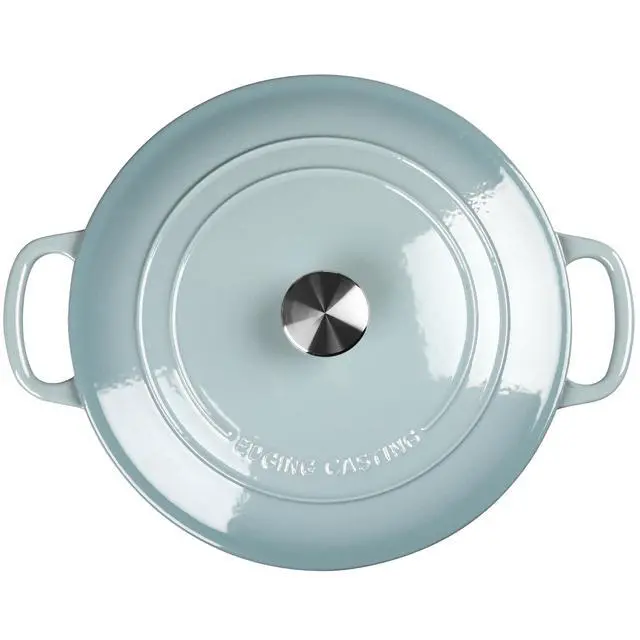 Alt view image 5 of 6 - Enameled Dutch Ovens Cast Iron Dutch Oven Pot with Lid for Bread Baking, Cook, Dual Handle, 5.5 Quart, Seasalt