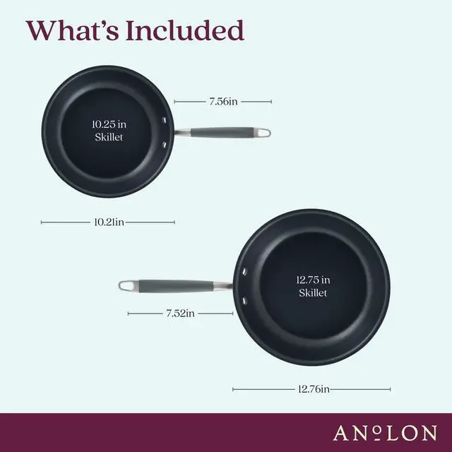 Alt view image 2 of 7 - Advanced Home Frying Pan Set, Hard-Anodized Nonstick Frying Pans, 2-Piece, Moonstone