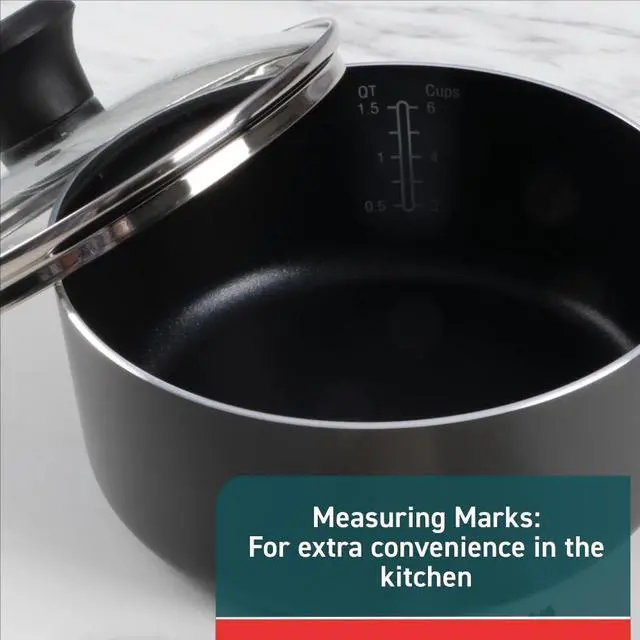 Alt view image 5 of 7 - Initiatives Nonstick Cookware Set 6 Piece Oven Safe 350F Cookware, Pots and Pans, Oven, Broil, Dishwasher Safe Gray