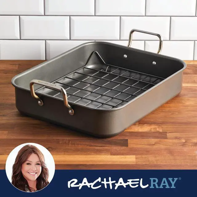 Alt view image 7 of 7 - Roasting Pan with Reversible Rack, Turkey Roasting Pan, Nonstick, 16.5-Inch x 13.5-Inch