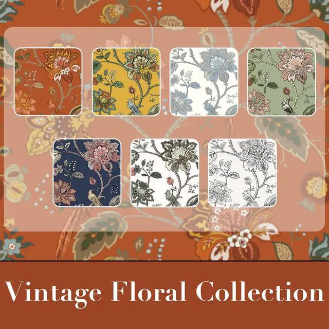 Alt view image 4 of 7 - Burnt Orange Boho Curtains Blackout 84 Inch Long, Terracotta Floral Patterned Bohemian Curtain, Retro Vintage Drapes for Living Room Bedroom 2 Panels