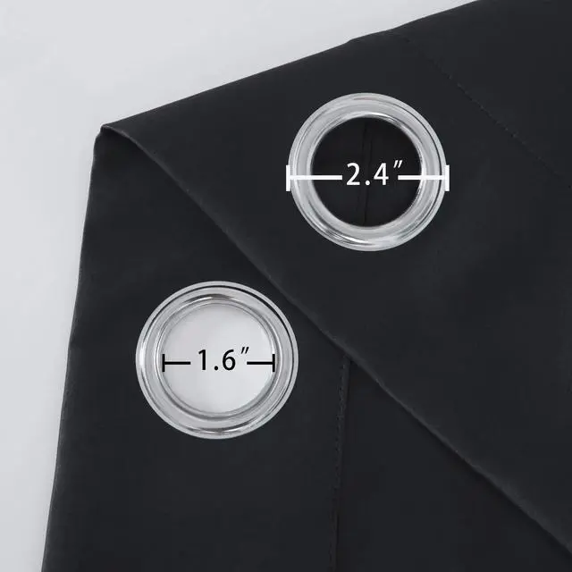 Alt view image 6 of 7 - Blackout Curtains 66 x 95 inch/Black Curtains Set of 2 Panels/Thermal Insulated Room Darkening Bedroom Curtains