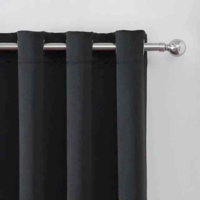 Alt view image 7 of 7 - Blackout Curtains 66 x 95 inch/Black Curtains Set of 2 Panels/Thermal Insulated Room Darkening Bedroom Curtains