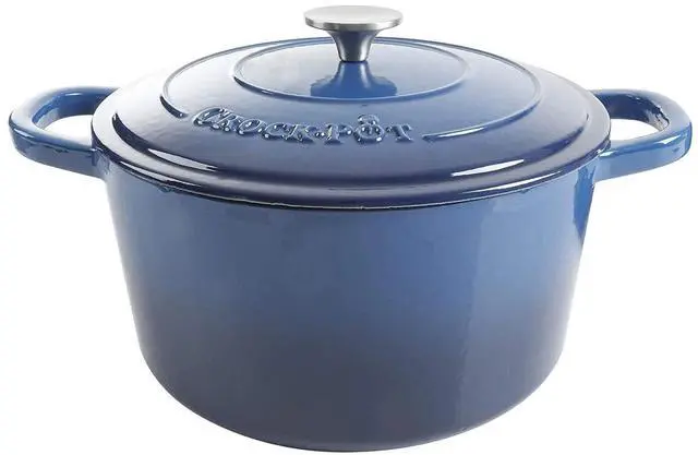 Main image of Artisan 7-Quart Round Enameled Cast Iron Dutch Oven Sapphire Blue, Durable Heavy-Duty Cookware for Slow Cooking, Baking, Roasting with Lid