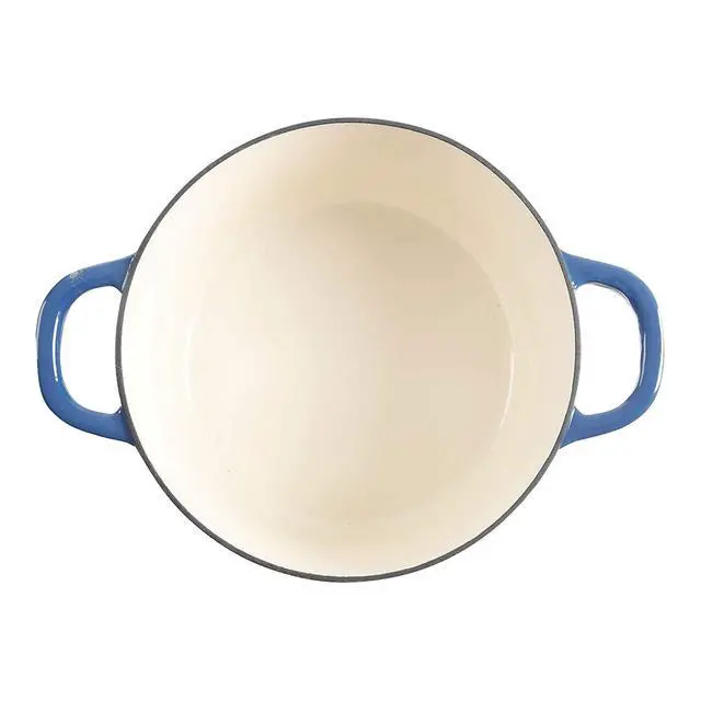 Alt view image 4 of 6 - Artisan 7-Quart Round Enameled Cast Iron Dutch Oven Sapphire Blue, Durable Heavy-Duty Cookware for Slow Cooking, Baking, Roasting with Lid