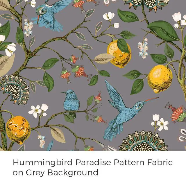 Alt view image 3 of 7 - Black Dark Floral Grey Blackout Curtains, Gray Decorative French Country Grommet Dark Academia Antique Decor Hummingbird Window Covering for Living Room Bedroom Dining,84 Inch Length