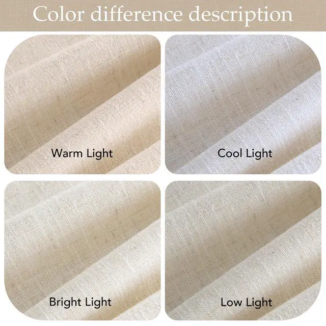 Alt view image 6 of 7 - Extra Long Linen Curtains 144 inch Long 2 Panels Set, 55" Wide Thick Flax Linen Blend Privacy Window Drapes Rod Pocket & Back Tab with Light Filtering for Bedroom/Living Room