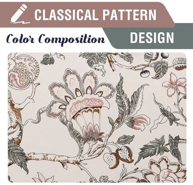 Alt view image 4 of 7 - Blackout Curtains 96 Inch Length 2 Panels Set Floral Print Curtain Drapes for Living Room Thermal Insulated Grommet Window Curtains for Bedroom - Traditional Floral in Sage and Brown