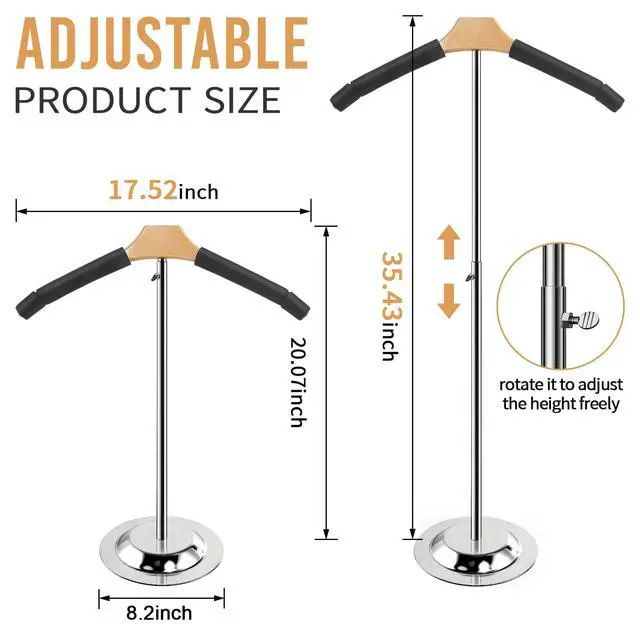 Alt view image 5 of 7 - 20-35 Inch Height Adjustable Shirt Display Stand, T Shirt Display Stand for Vendors, Mannequin Torso for Clothing Dress Garment Coat Retail (Black, 6 Pcs)