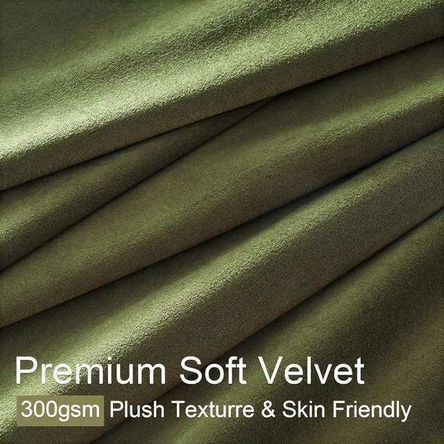 Alt view image 3 of 7 - Olive Green Velvet Blackout Curtains 84 Inches 2 Panels Forest Green Elegant Vintage Pinch Pleated Drapes for Living Room Bedroom Thermal Soundproof Back Tab Window Panels,W40 x L84,Home Decor