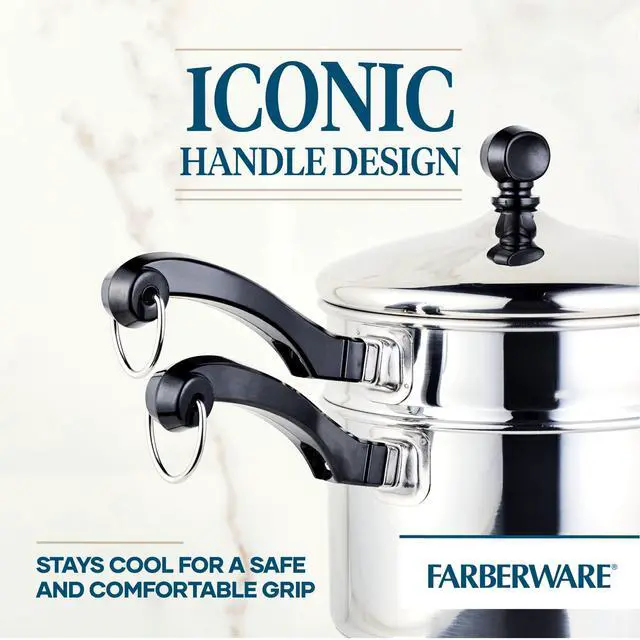 Alt view image 3 of 7 - Classic Series Stainless Steel Double Boiler and Saucepan with Lid, Double Boilers For Stove Top, 2-Quart