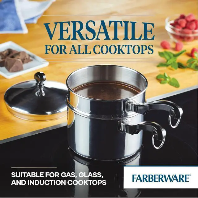 Alt view image 7 of 7 - Classic Series Stainless Steel Double Boiler and Saucepan with Lid, Double Boilers For Stove Top, 2-Quart