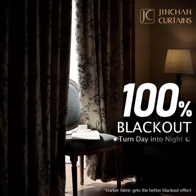 Alt view image 2 of 7 - Blackout Floral Curtains for Living Room Bedroom Linen Blend Curtain Farmhouse Black Printed with Lined Back Tab Rod Pocket Drapes Window Treatments 2 Panels 84 Inch