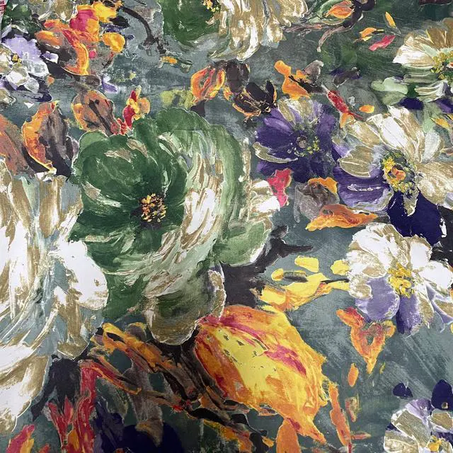 Alt view image 4 of 7 - Dark Green Vintage Floral Blackout Curtains for Bedroom 96 inches Long Pattern Painting Flower Window Drapes for Living Room 2 Panels