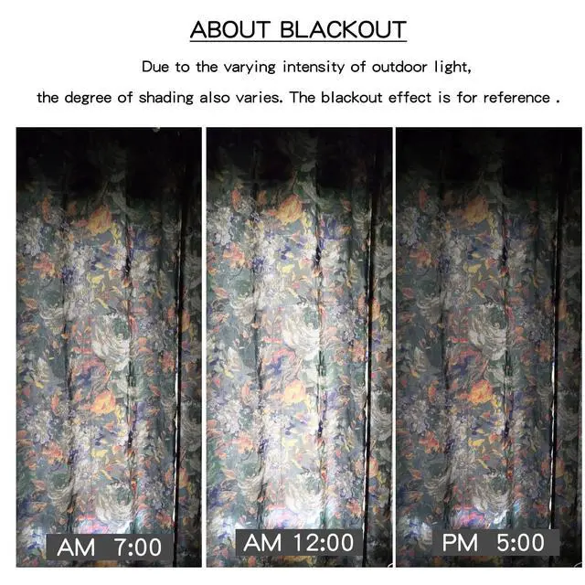 Alt view image 5 of 7 - Dark Green Vintage Floral Blackout Curtains for Bedroom 96 inches Long Pattern Painting Flower Window Drapes for Living Room 2 Panels