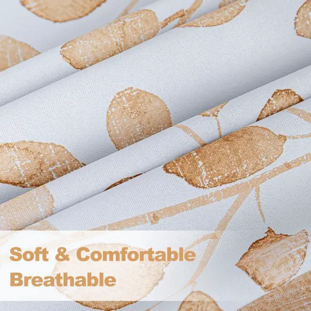 Alt view image 5 of 7 - Curtains 95 inch Long for Living Room Patio Dining Room Thermal Insulated Darkening Soft Curtains Leaf Pattern Grommet Drapes for Home, 52''W x 95''L in, Taupe, 2 Panels