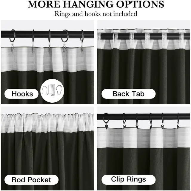 Alt view image 5 of 7 - Olive Green Blackout Velvet Curtains 96" Length 2 Panels for Nursery, Vision Insluated Elegant Drapes Room Darkening for Bedroom Back Tab with Pleat Tape Window Treatments, 52 inch Wide