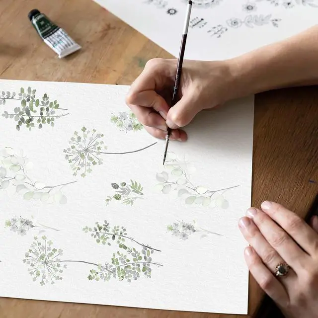 Alt view image 5 of 7 - Sage Green Curtains 84 Inch Length for Living Room 2 Panels Set 80% Blackout Cottage Core Garden Wildflower Watercolor Darkening Floral Boho Curtain Drapes for Bedroom 84 Long,Light Green and Grey