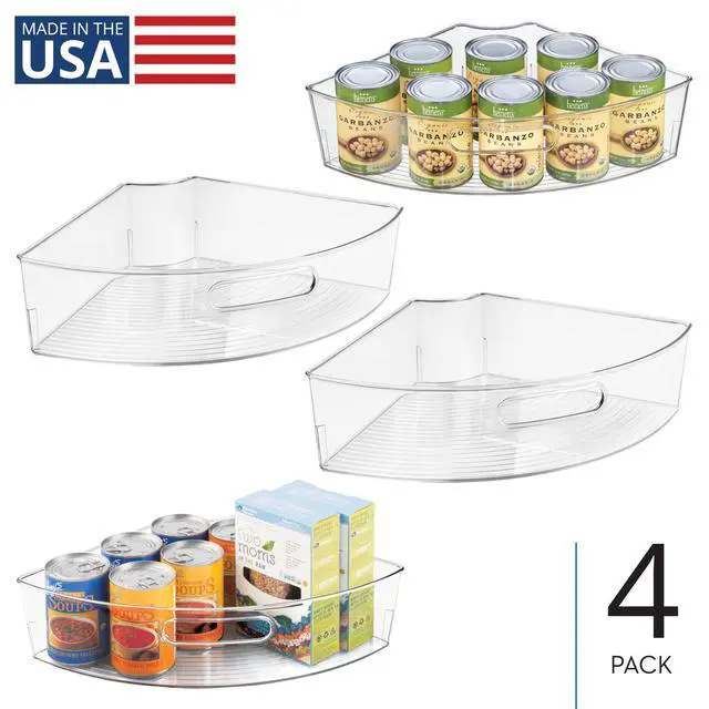Alt view image 2 of 7 - Clear Plastic 1/4 Wedge Bin, 4-Pack