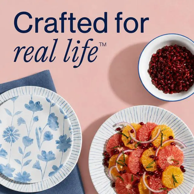 Alt view image 6 of 7 - 6-Piece 18oz Round Bowls Vitrelle Triple Layer Glass, Perfect for Soup, Cereal and Snacks, Lightweight, Chip and Scratch Resistant, Microwave and Dishwasher Safe, Botanical Stripes
