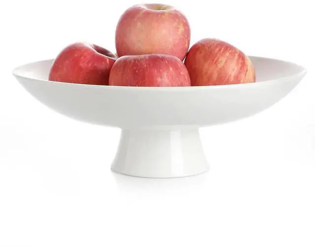 Main image of Large Fruit Bowl for Kitchen Counter - Decorative Bowls for Home Décor - Ceramic Fruit Bowl, Pedestal Bowl - Modern Key Bowl for Entryway Table - 11.5 Inches, White