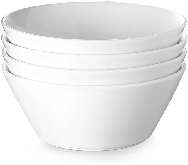 Main image of 58.5 OZ Large Ceramic Salad Bowls Set of 4 - Microwave & Dishwasher Safe, Ideal for Salad, Fruit, Pasta, Snacks, Oatmeal - Soup Bowls Set for Restaurant, Party, Daily Use, Wedding, Soft White