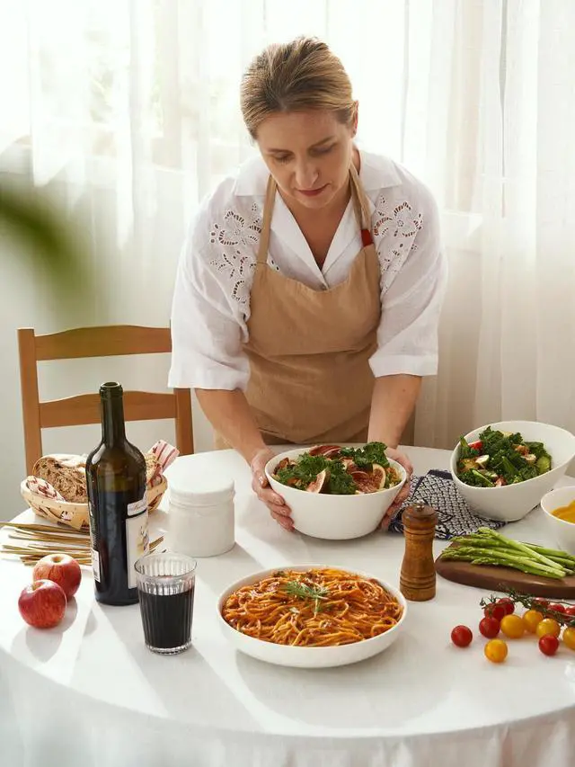Alt view image 7 of 7 - 58.5 OZ Large Ceramic Salad Bowls Set of 4 - Microwave & Dishwasher Safe, Ideal for Salad, Fruit, Pasta, Snacks, Oatmeal - Soup Bowls Set for Restaurant, Party, Daily Use, Wedding, Soft White