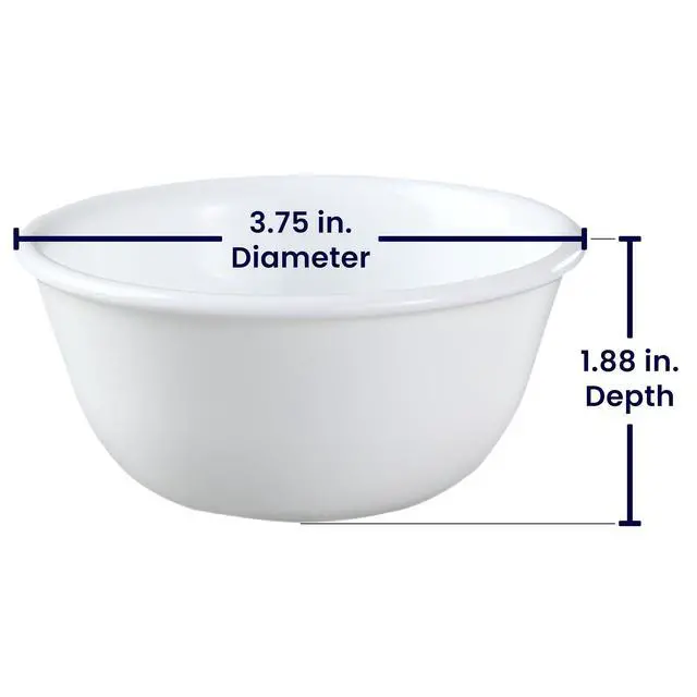 Alt view image 2 of 2 - Vitrelle 6-oz Ramekin Bowls, Set of 6 Chip & Crack Resistant Bowls, Great For Dips, Condiments, Ice Cream, Small Side Dishes, Ceramic Dessert Bowls Set, Winter Frost White