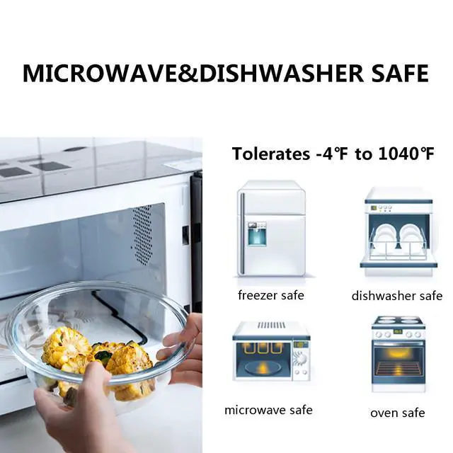 Alt view image 4 of 7 - Glass Mixing Bowl Set with Airtight Lids for Kitchen Baking Prepping, Serving, Cooking 0.6QT, 1.1QT, 2.2QT, 4QT Salad Bowl Set with Lids, Dishwasher and Microwavable Safe