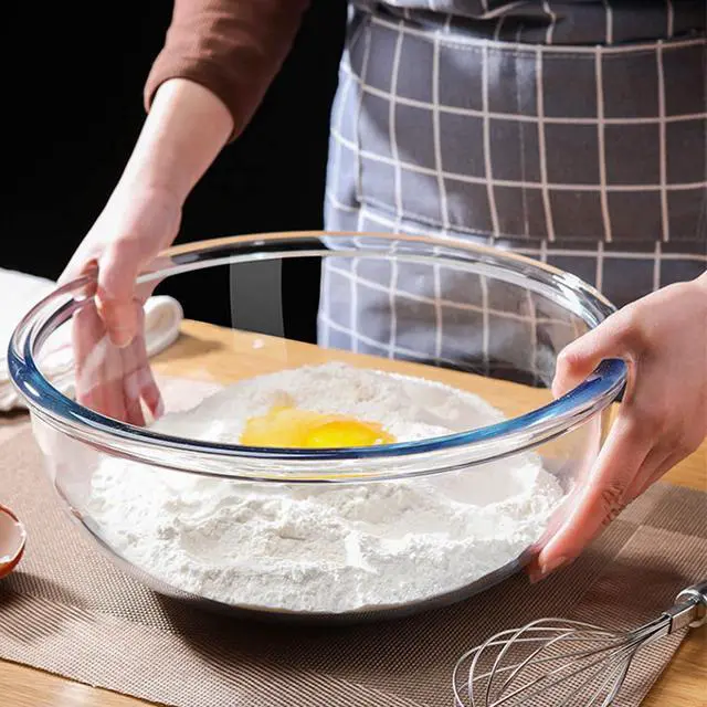 Alt view image 2 of 7 - Glass Mixing Bowl Set with Airtight Lids for Kitchen Baking Prepping, Serving, Cooking 0.6QT, 1.1QT, 2.2QT, 4QT Salad Bowl Set with Lids, Dishwasher and Microwavable Safe