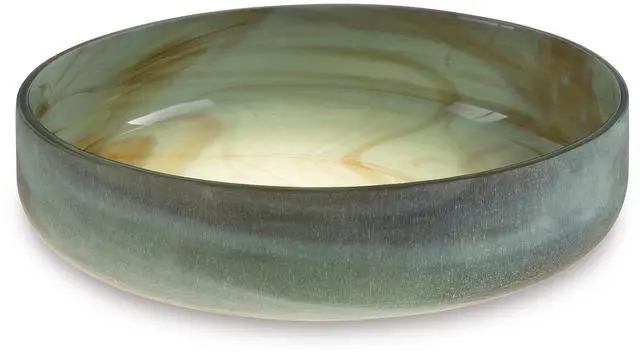 Main image of Bannington Contemporary Round Glass Bowl, Stackable, Green