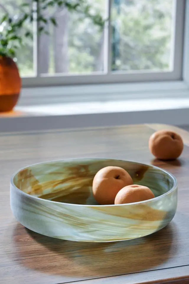 Alt view image 2 of 5 - Bannington Contemporary Round Glass Bowl, Stackable, Green