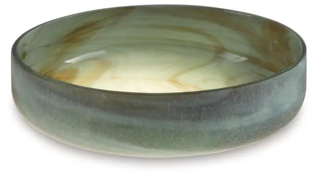 Alt view image 3 of 5 - Bannington Contemporary Round Glass Bowl, Stackable, Green