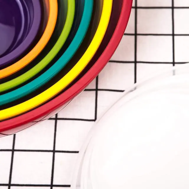 Alt view image 3 of 5 - Melamine Mixing Bowls with Lids - 6 Piece Melamine Bowls and 6 Piece Plastic Lids, Multicolor