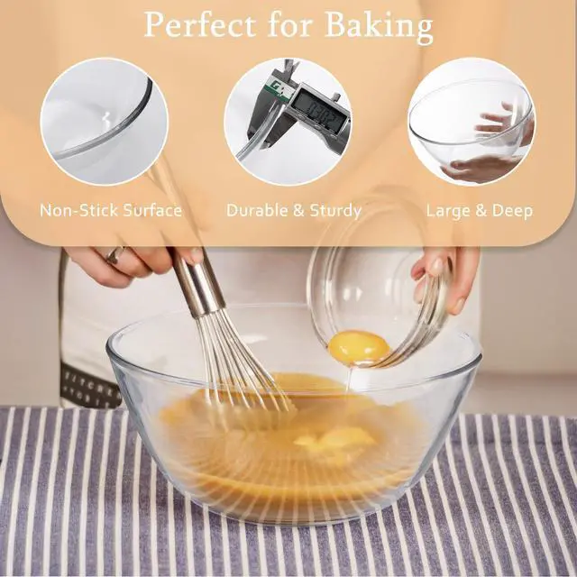 Alt view image 2 of 7 - Large Glass Bowl for Sourdough Bread Making, 4.7 Quart Glass Mixing Bowl for Sourdough Bread with Lid, Clear Breads Proofing Bowl with Covers, Ideal for Kitchen, Storage