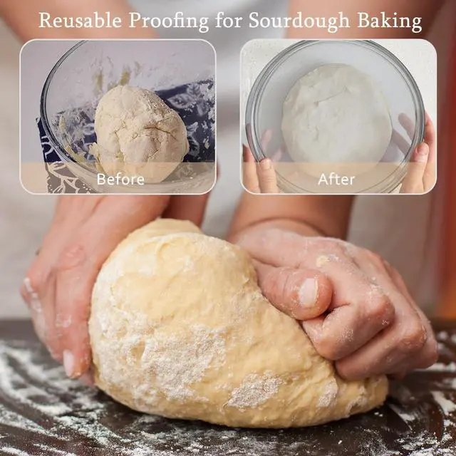 Alt view image 4 of 7 - Large Glass Bowl for Sourdough Bread Making, 4.7 Quart Glass Mixing Bowl for Sourdough Bread with Lid, Clear Breads Proofing Bowl with Covers, Ideal for Kitchen, Storage
