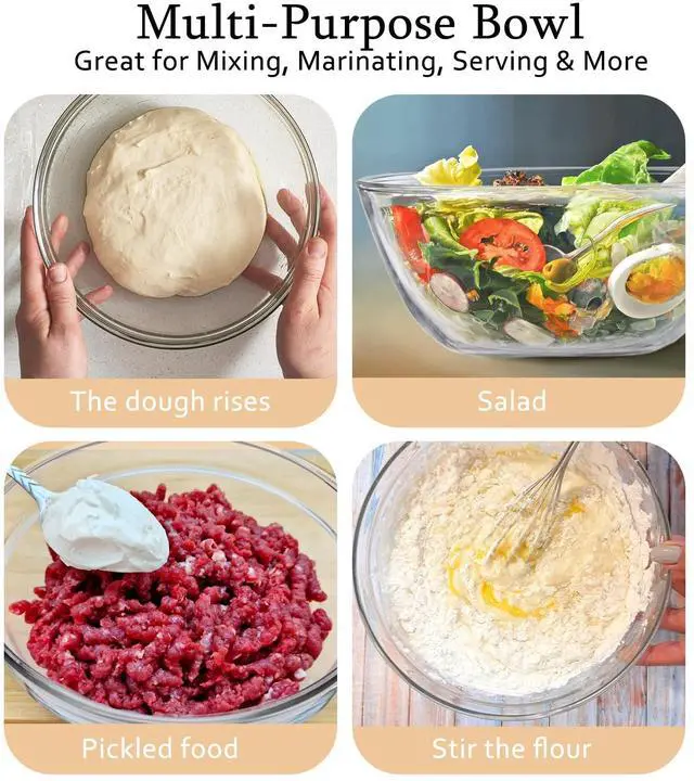 Alt view image 7 of 7 - Large Glass Bowl for Sourdough Bread Making, 4.7 Quart Glass Mixing Bowl for Sourdough Bread with Lid, Clear Breads Proofing Bowl with Covers, Ideal for Kitchen, Storage