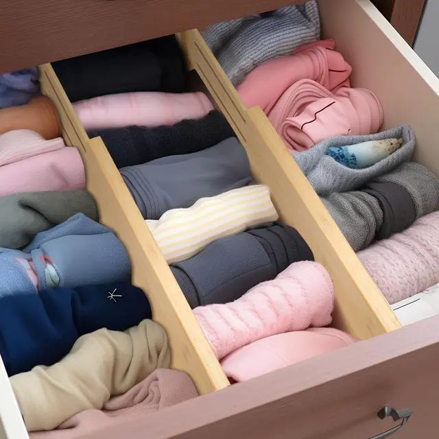 Alt view image 2 of 7 - Dresser Drawer Organizers 6 Pack, 4.65'' High Adjustable from 12.5-17 Bamboo Drawer Dividers for Clothing Baby Clothes, Wooden Separators for Dresser Nursery Organization with Soft Foam Ends