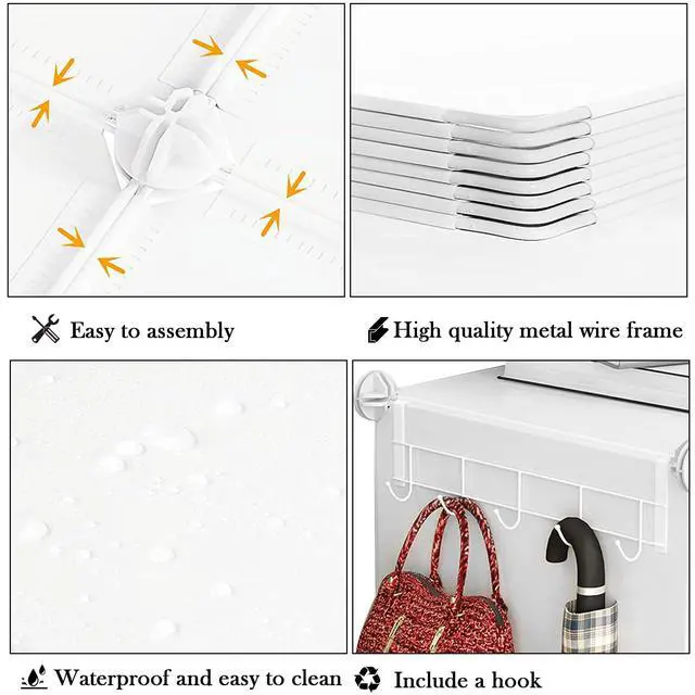 Alt view image 6 of 7 - Closet Organizer 8 Cube Storage Shelves Closet Clothes Organizers and Storage Stackable Cubby Shelving for Closet Bedroom Living Room Office White