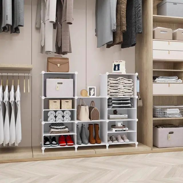 Alt view image 3 of 7 - Closet Organizer 8 Cube Storage Shelves Closet Clothes Organizers and Storage Stackable Cubby Shelving for Closet Bedroom Living Room Office White