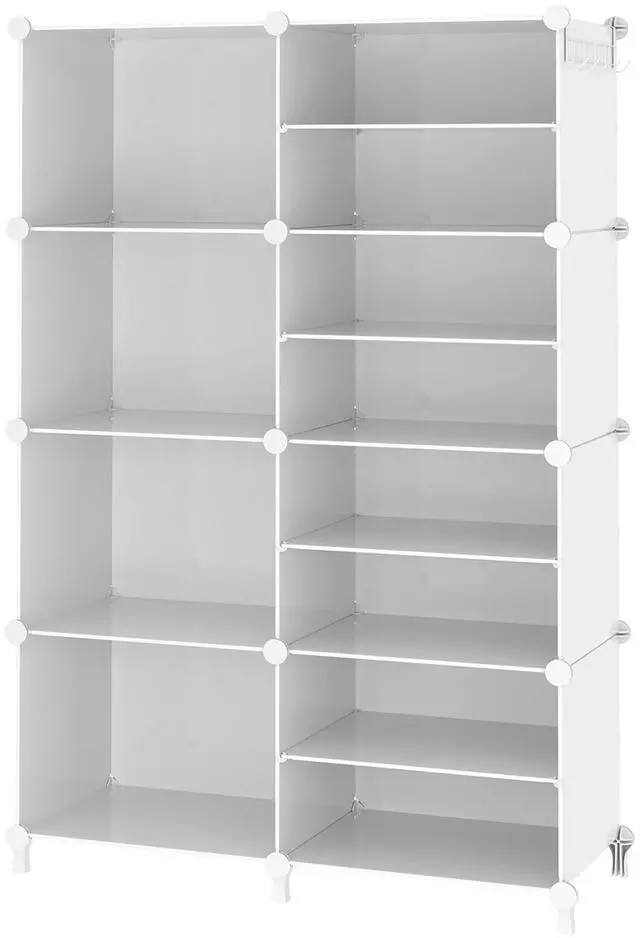 Main image of Closet Organizer 8 Cube Storage Shelves Closet Clothes Organizers and Storage Stackable Cubby Shelving for Closet Bedroom Living Room Office White
