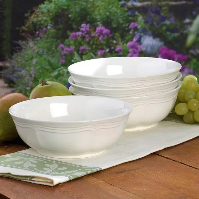 Alt view image 3 of 3 - French Countryside Cereal Bowl, 7-Inch, Set of 4, White - F9000-421