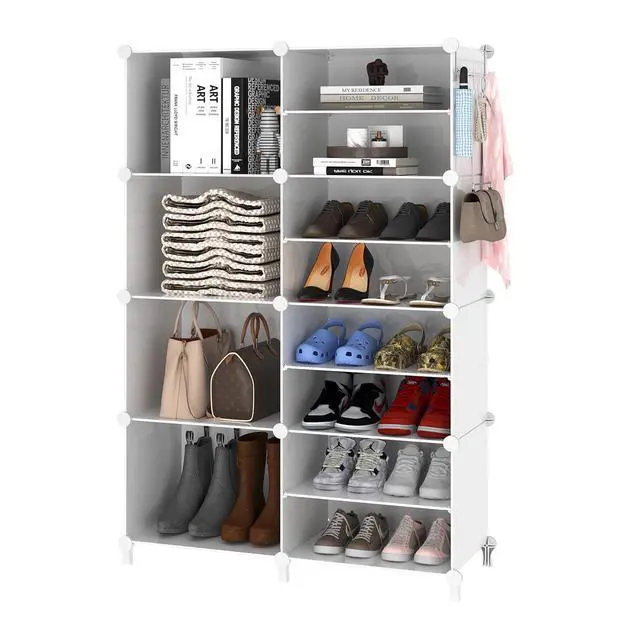 Alt view image 5 of 7 - Closet Organizer 8 Cube Storage Shelves Closet Clothes Organizers and Storage Stackable Cubby Shelving for Closet Bedroom Living Room Office White