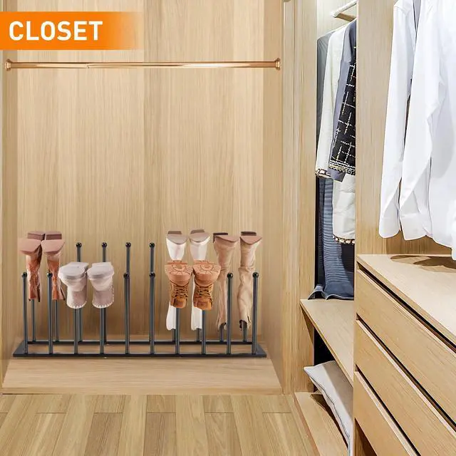 Alt view image 7 of 7 - 10 Pairs Boot Rack Organizer for Tall Boots, Large Capacity Metal Free Standing Shoe Racks, Black Cowboy Boot Holder Stand for Closet, Garage