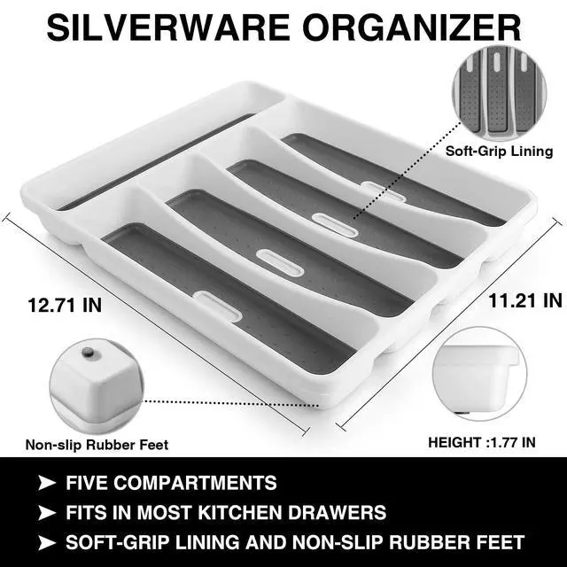 Alt view image 4 of 6 - 40-Piece Silverware Set with Organizer, Heavy Duty Stainless Steel Flatware Set for 8, Food-Grade Tableware Cutlery Set, Utensil Sets for Home Restaurant, Mirror Finish, Dishwasher Safe